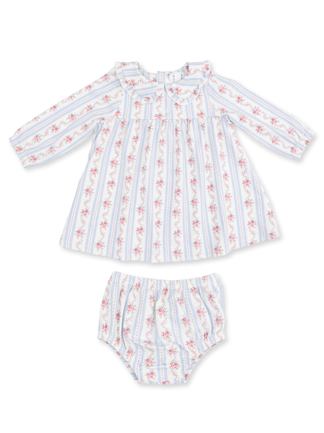 Peter Pan Collar Dress & Bloomer, Anna Floral Stripe