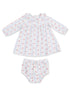 Peter Pan Collar Dress & Bloomer, Anna Floral Stripe