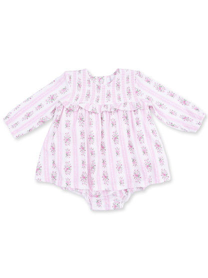 Smocked Ruffle Bubble w/ Skirt, Bella Rose Stripe