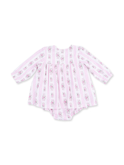 Smocked Ruffle Bubble w/ Skirt, Bella Rose Stripe