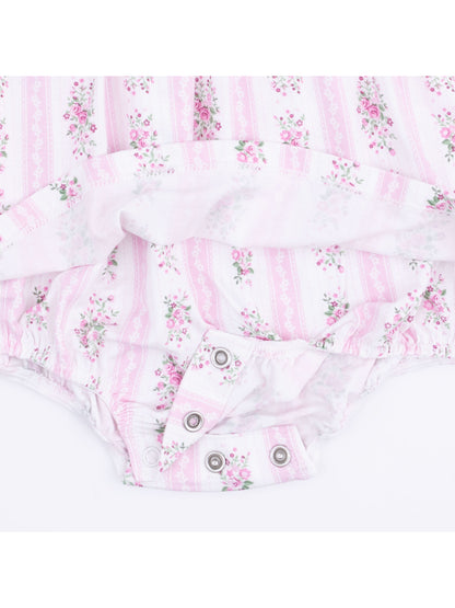 Smocked Ruffle Bubble w/ Skirt, Bella Rose Stripe