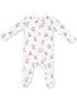2-Way Zip Footie, Christmas Teddy Bears Uni