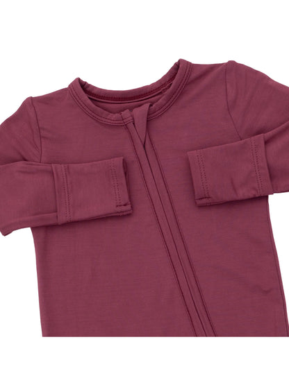 2-Way Zip Footie, Oxblood Red