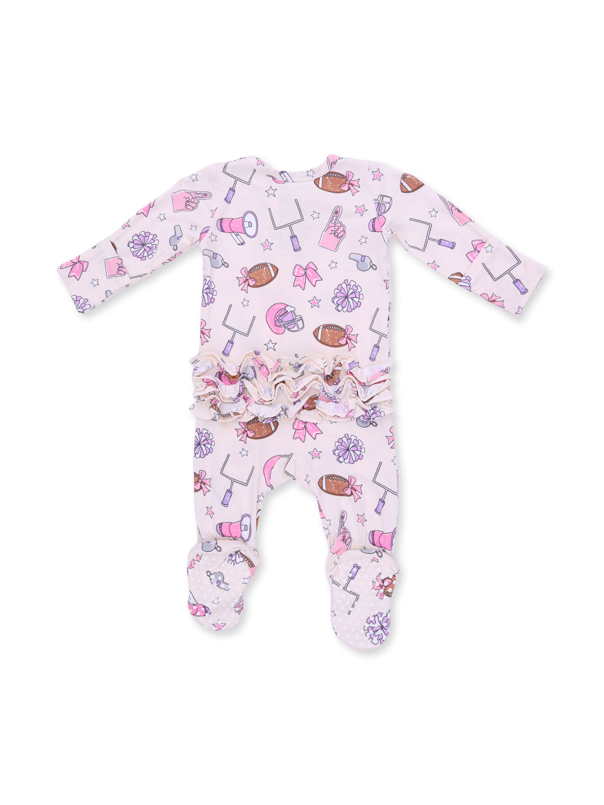 2-Way Zip Ruffle Footie, Football Cheer