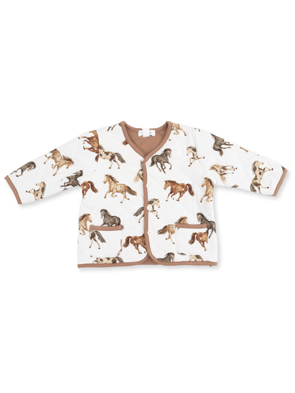 Quilted V Neck Jacket, Wild Horses