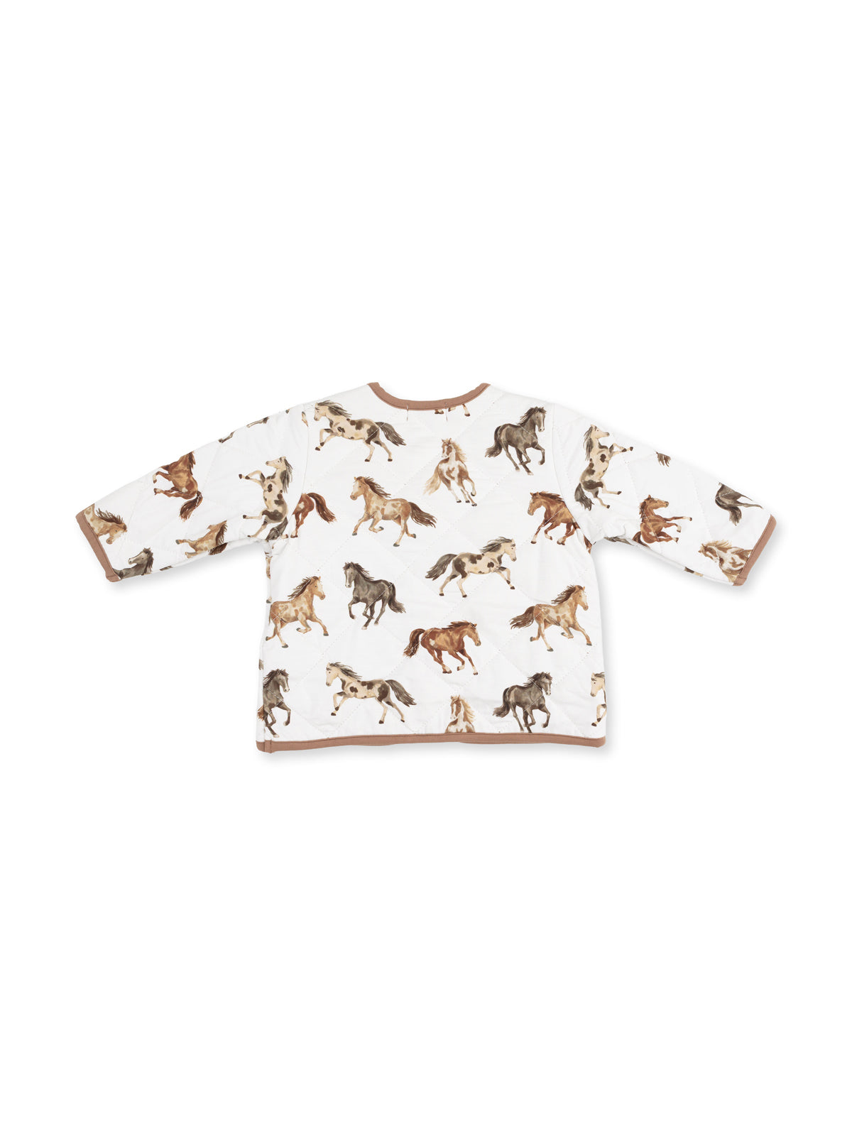 Quilted V Neck Jacket, Wild Horses