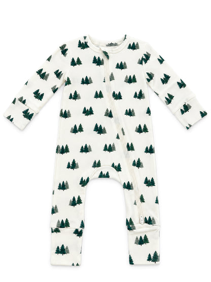 Evergreen Grove / Organic Cotton 2-Way Zip Romper