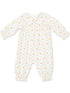 Smocked Long Sleeve Romper, Pretty Pumpkin Trellis
