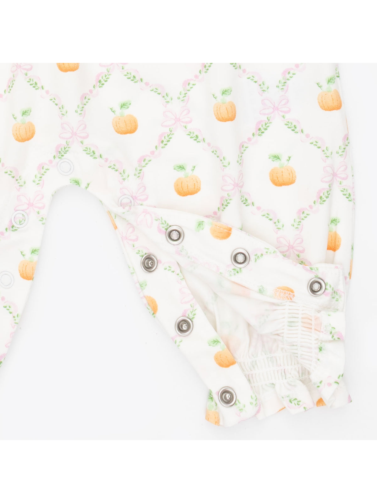 Smocked Long Sleeve Romper, Pretty Pumpkin Trellis