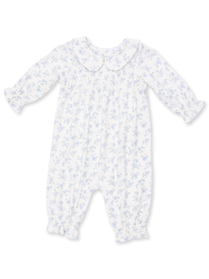 Smocked Long Sleeve Romper, Rose Briar