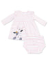 Ruffle Dress and Bloomer, Cows Pink