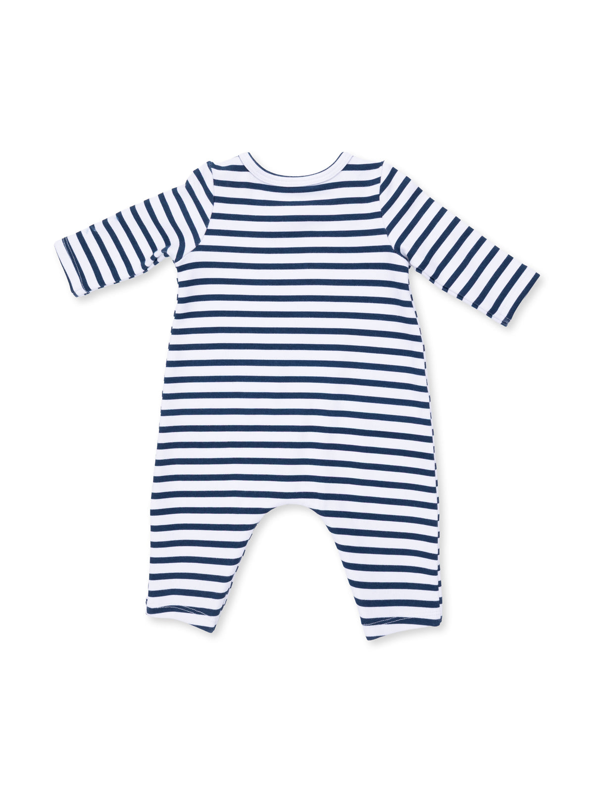 Snap Shoulder Romper, Football Navy