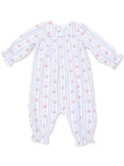 Smocked Long Sleeve Romper, Anna Floral Stripe