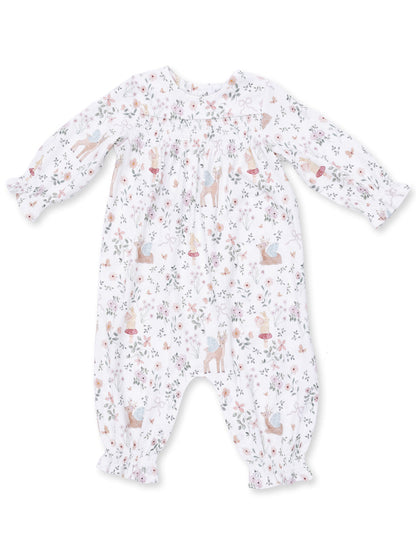 Smocked Long Sleeve Romper, Enchanted Woodland