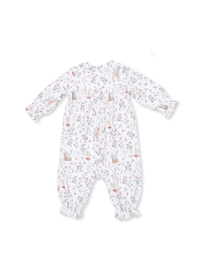 Smocked Long Sleeve Romper, Enchanted Woodland