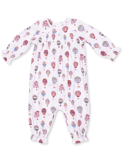 Smocked Long Sleeve Romper, Hot Air Balloon