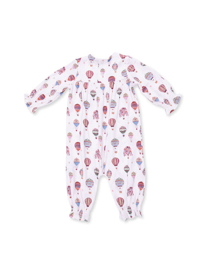 Smocked Long Sleeve Romper, Hot Air Balloon