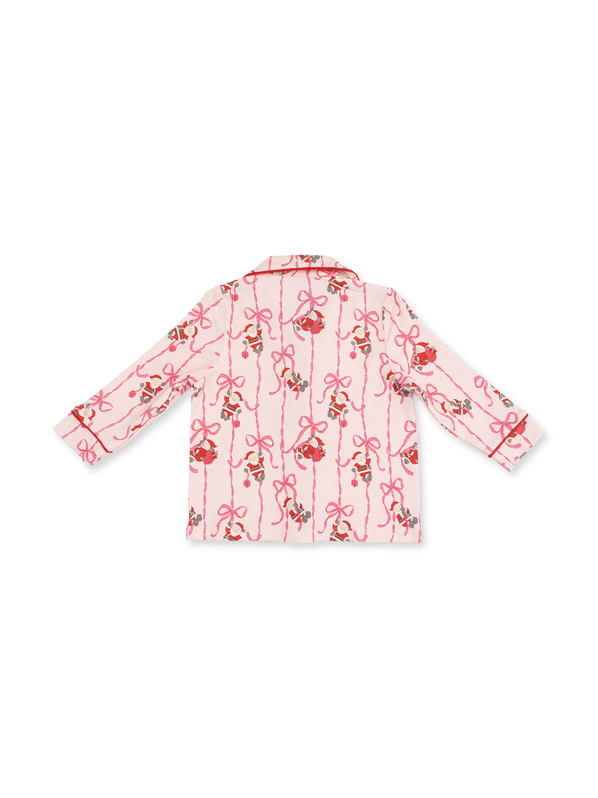Knit Kids Long Sleeve Coat Style with Pant, Bows & Santa