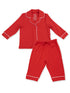 Knit Kids Long Sleeve Coat Style with Pant, Ribbon Red