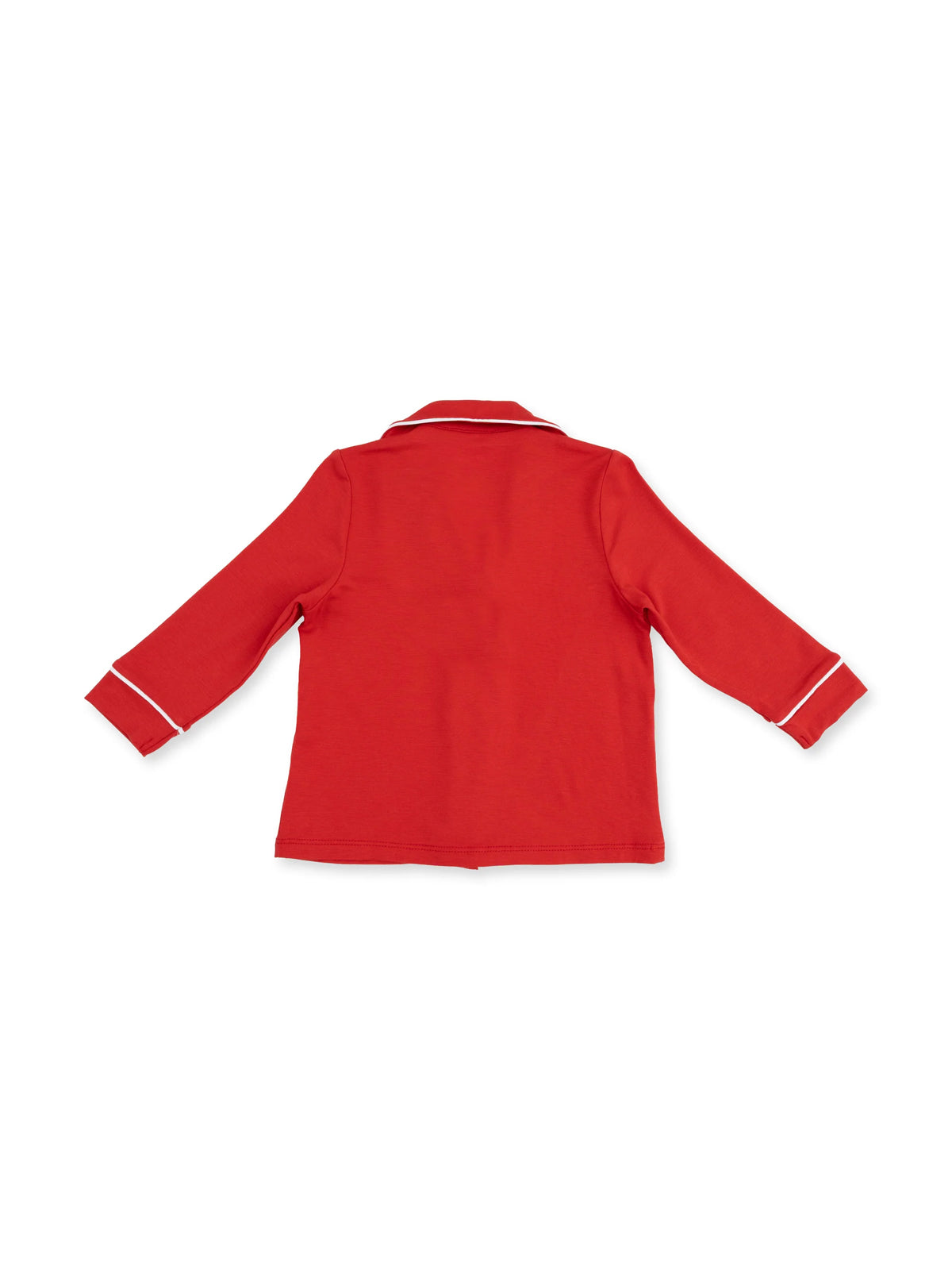 Knit Kids Long Sleeve Coat Style with Pant, Ribbon Red