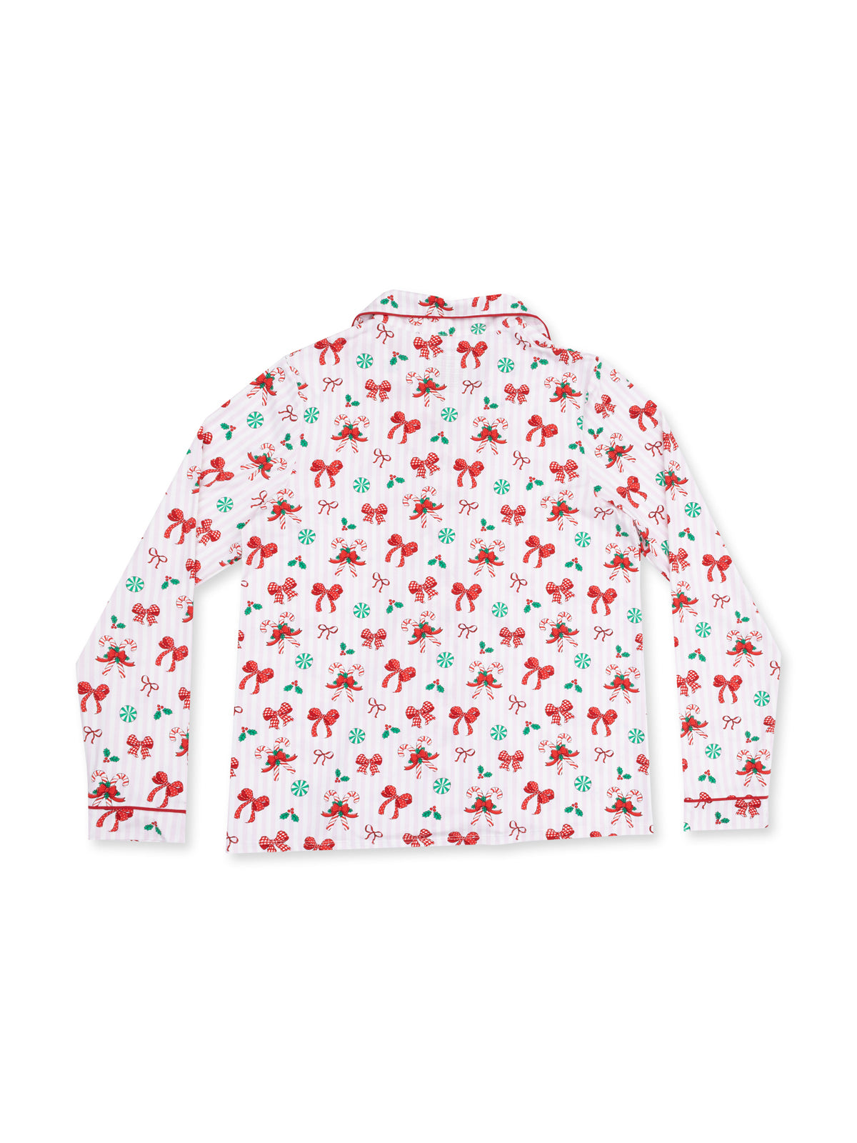 Adult Coat Style Lounge Set with Pockets, Bows & Candy Canes
