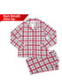 Brushed Twill Adult Coat Style Lounge Set with Pockets, Holiday Plaid