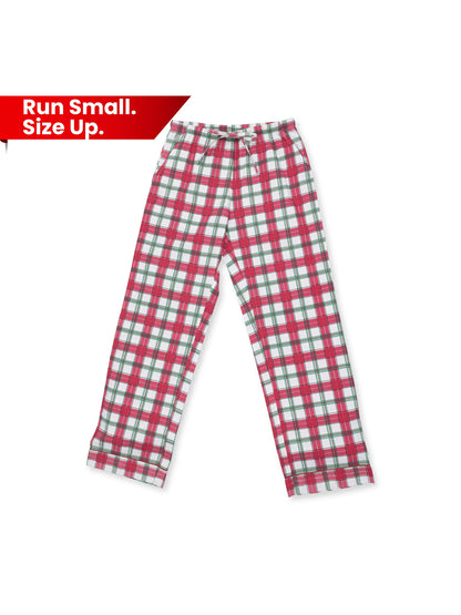 Brushed Twill Adult Coat Style Lounge Set with Pockets, Holiday Plaid