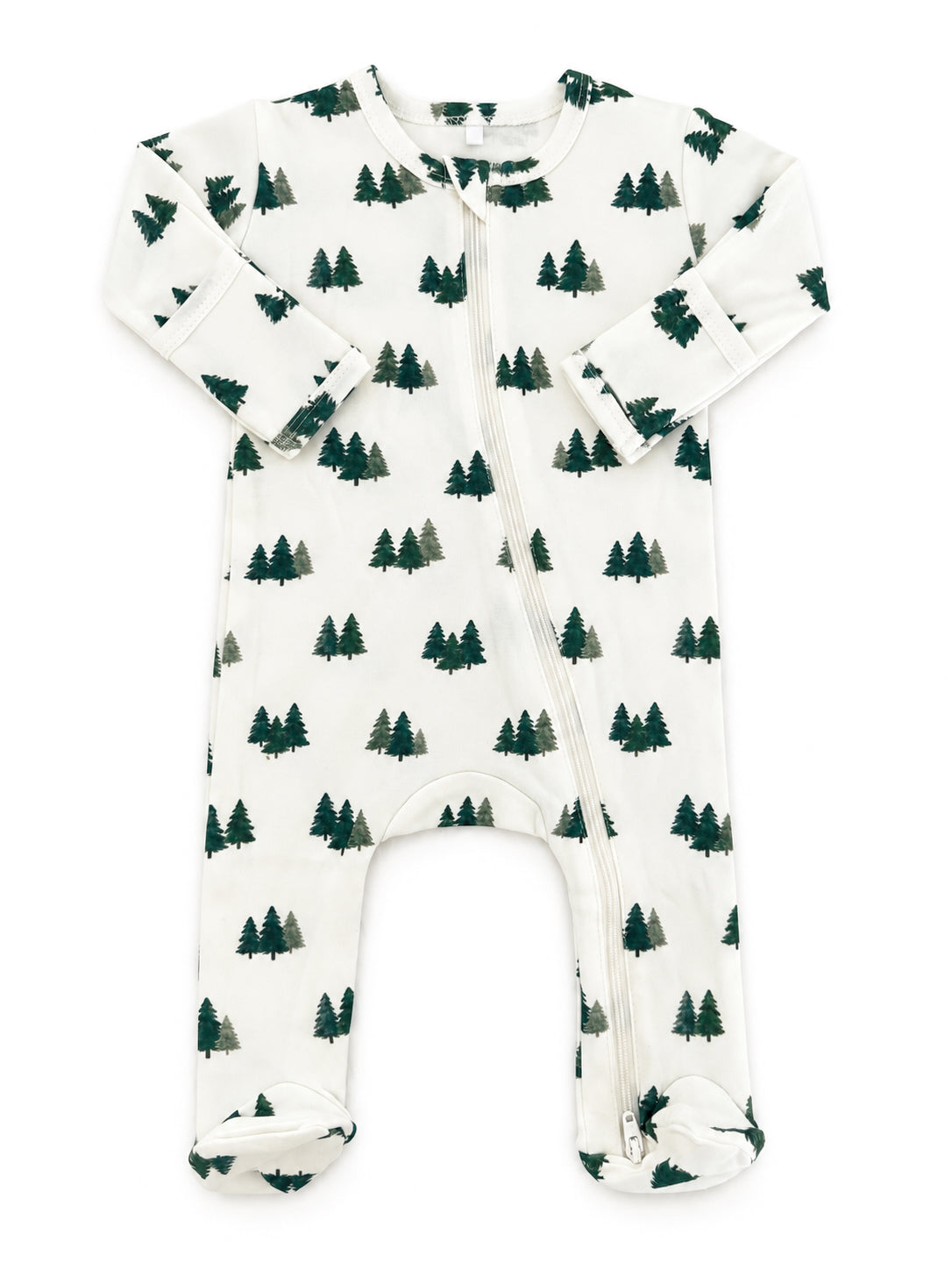 Evergreen Grove / Organic Cotton 2-Way Zip Footie