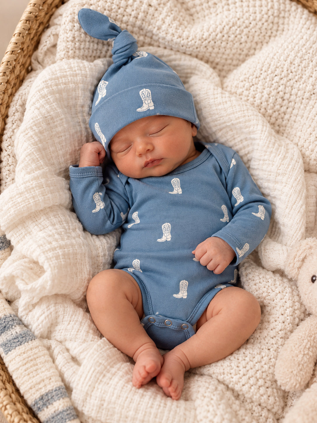 Cowboy Boots / Organic Cotton Long Sleeve Bodysuit