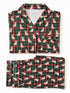 Green plaid pajamas featuring playful golden retriever dog patterns. Perfect for cozy nights.