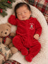 Velour Zip Footie, My First Christmas