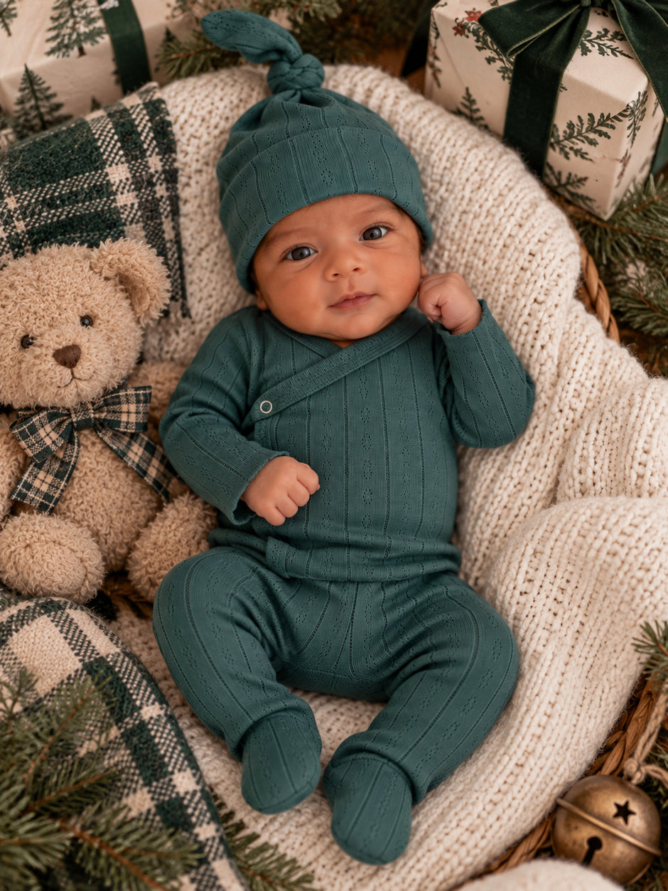 Pine / Organic Pointelle Newborn Set