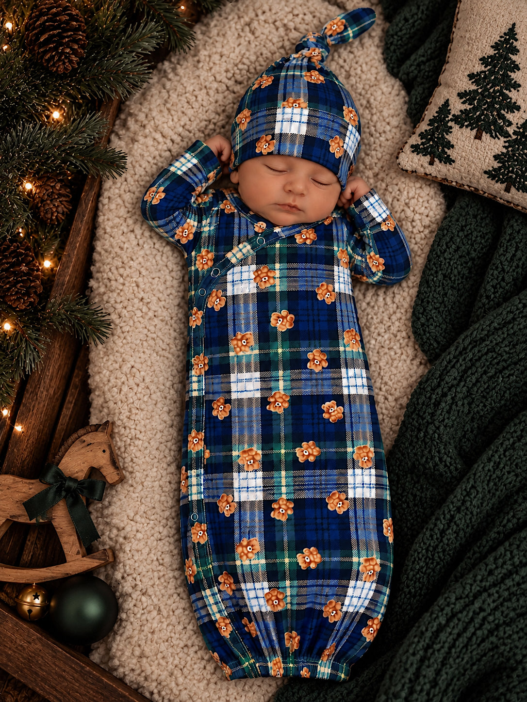 Gown, Classic Teddy Plaid