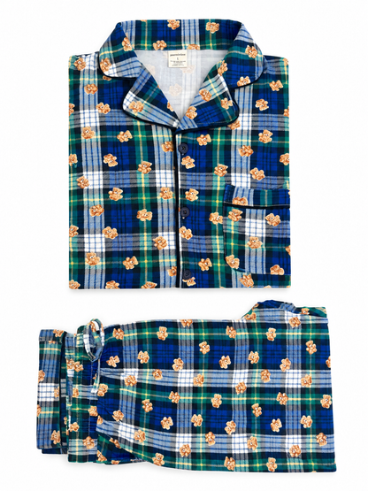 Men's Lounge Set, Classic Teddy Plaid