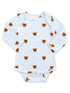Blue Bear Stripe / Organic Cotton Long Sleeve Bodysuit