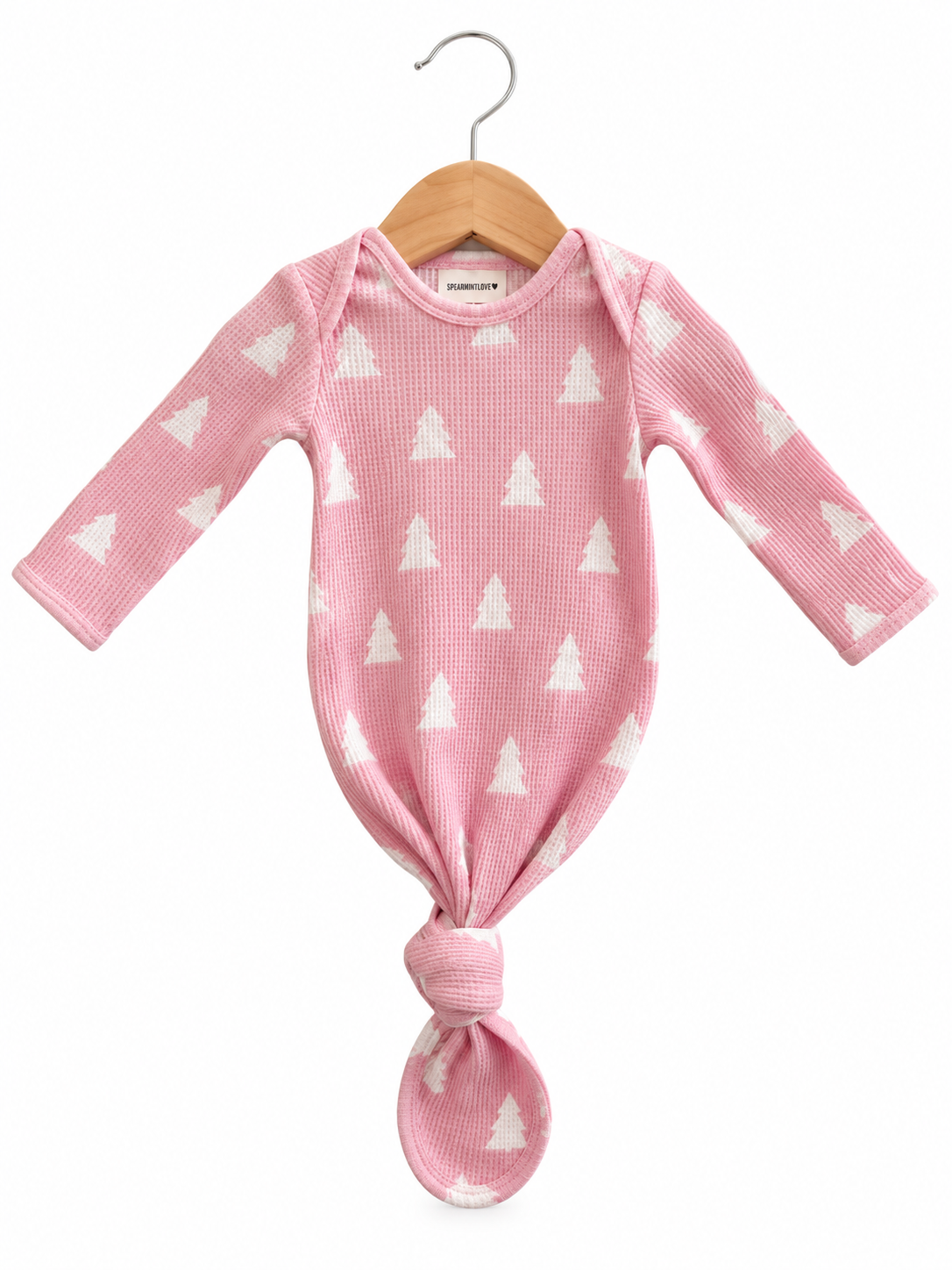 Organic Waffle Knotted Gown, Pink Christmas Trees