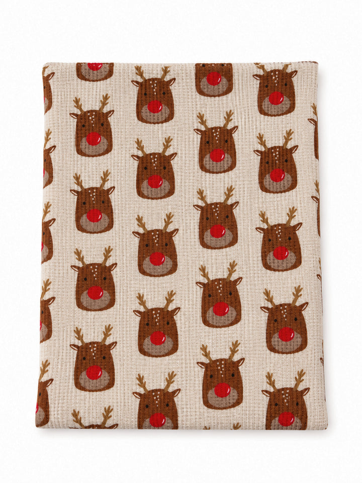 Organic Cotton Waffle Swaddle, Reindeer