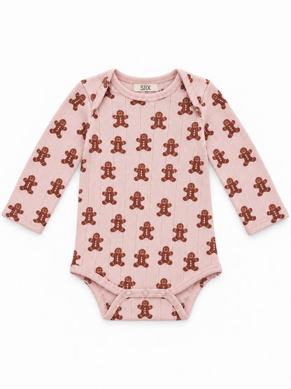 Blush Gingerbread / Organic Pointelle Long Sleeve Bodysuit