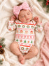 Long Sleeve Bodysuit, Gingerbread Fair Isle Pink