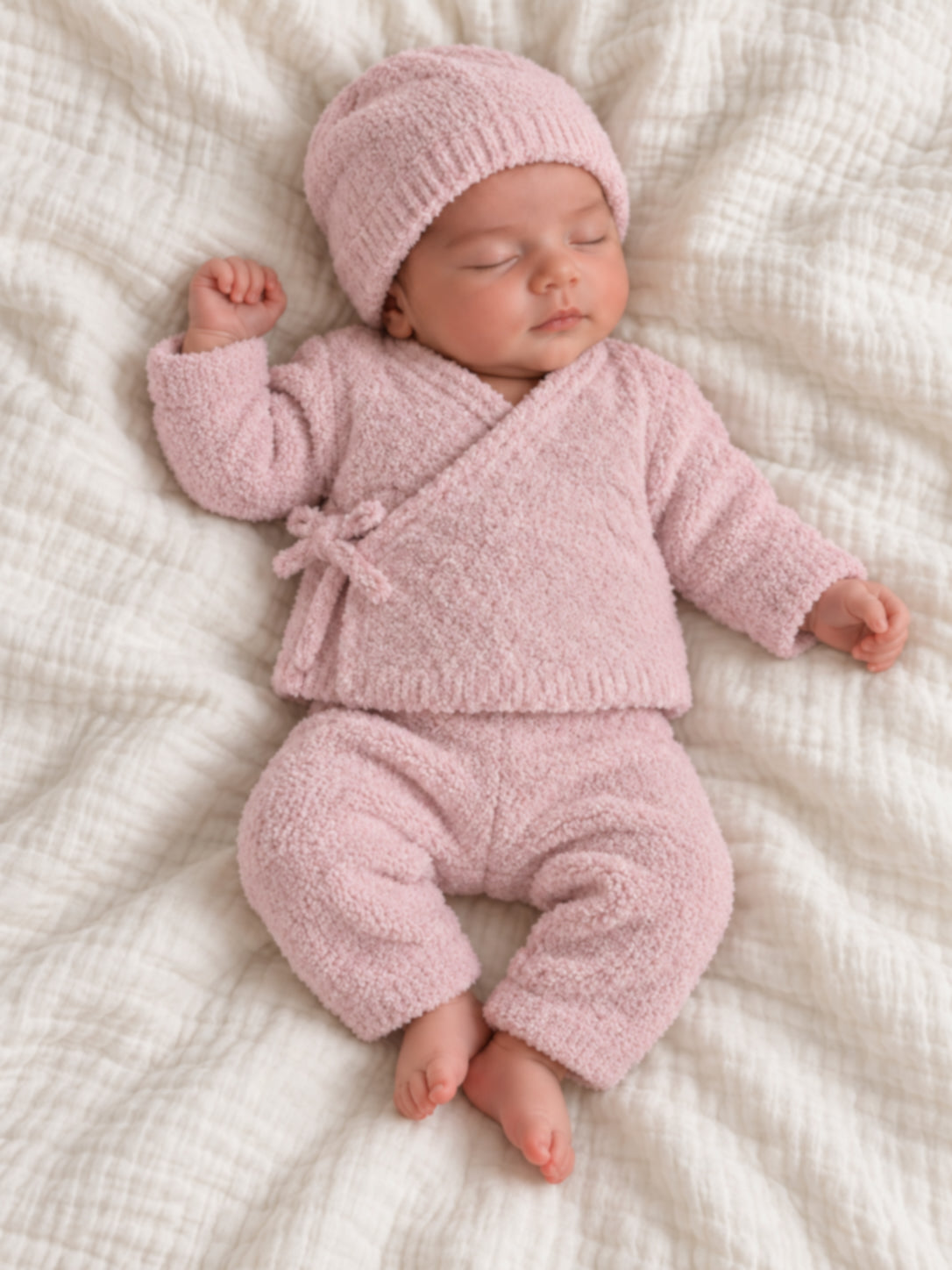 Chenille Kimono Take Me Home 3-Piece Set, Blush