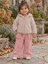 Chenille Hooded Jacket with Striped Texture, Stone