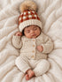 Buffalo Check Fur Pom Hat, Sienna