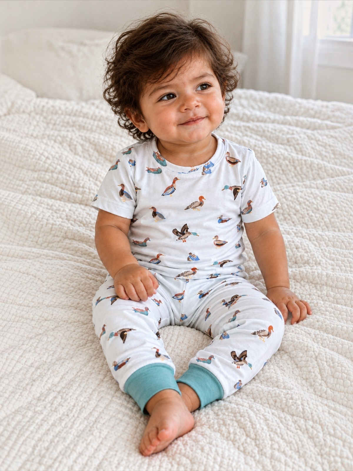 Short Sleeve Loungewear Set, American Ducks