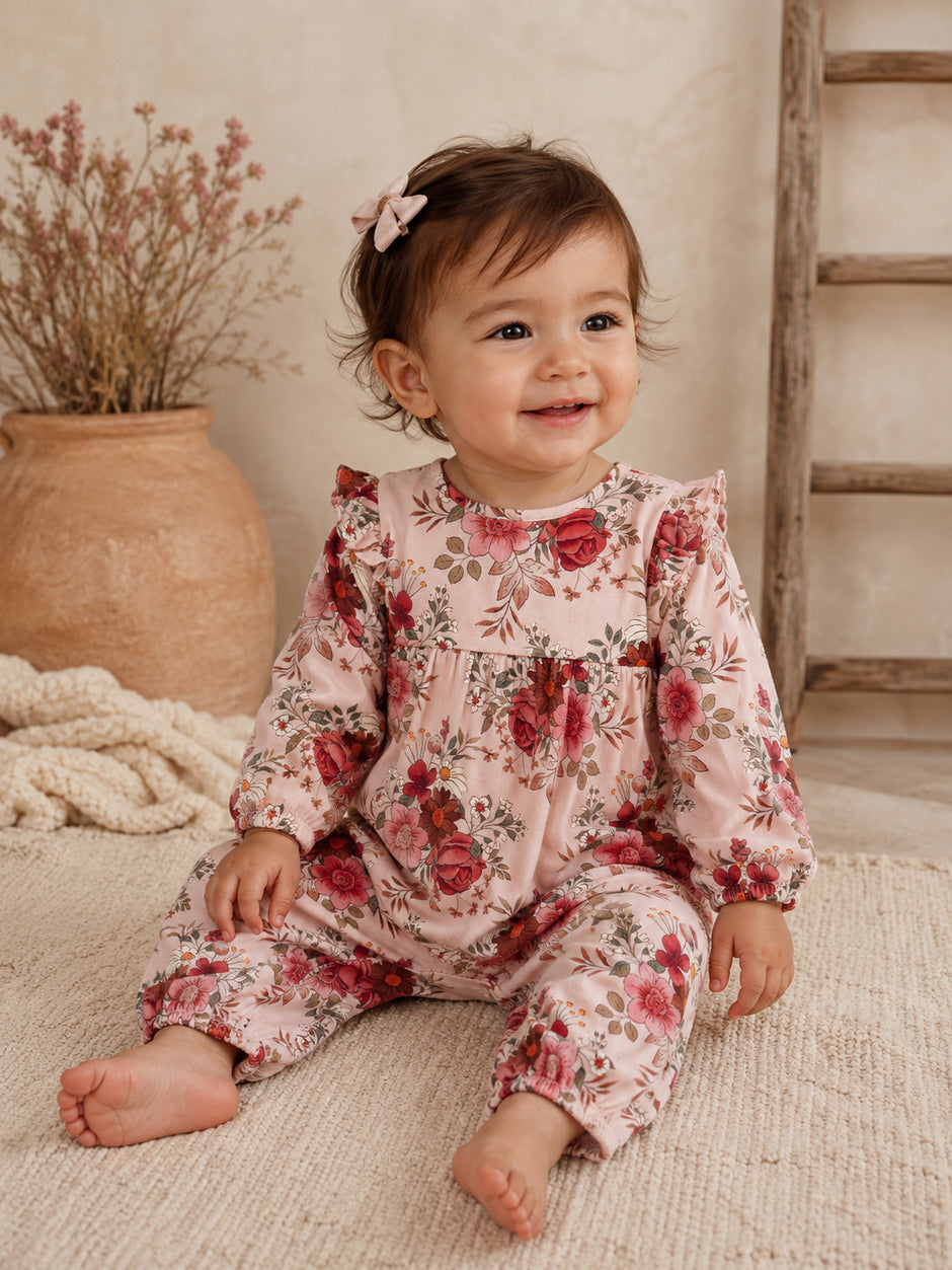 Ruffle Sleeve Romper, Sabrina Floral