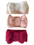 3-Pack Teddy Bows, Sugar/Pink/Ruby