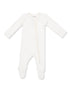 Ribbed 2-Way Zip Footie, Snow White