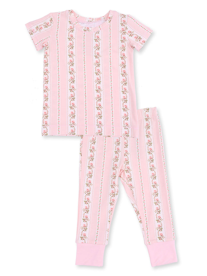 Short Sleeve Loungewear Set, Antoinette Stripe