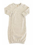 Light gray ribbed baby gown with long sleeves and buttons, perfect for newborns and infants. Soft and cozy fabric.