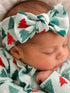 Organic Waffle Knot Bow, Festive Firs