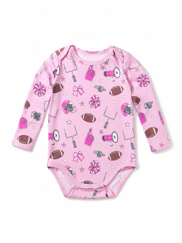Long Sleeve Bodysuit, Game Day Pink